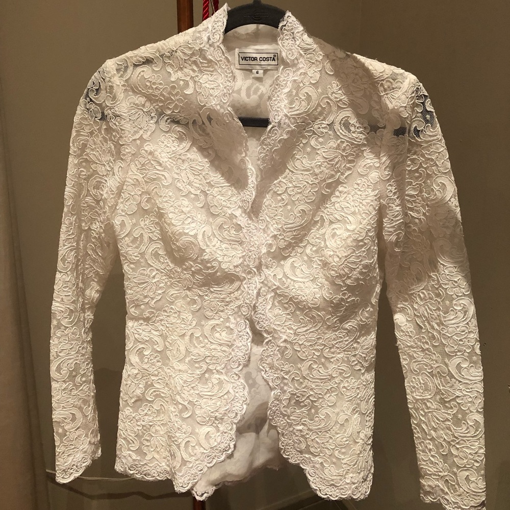 SOLD - Vintage Lace Blazer - Victor Costa